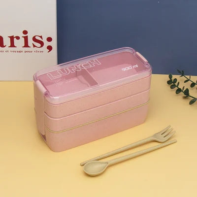 🍱🍱Boîtes à bento à 3 couches de paille de blé