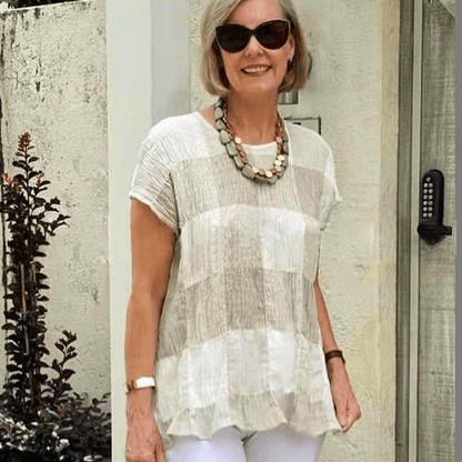 🌈Summer new stitching scallop casual chiffon shirt🌸Buy 2 get 10% Off Extra Auto & Free Shipping🌸