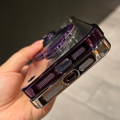 Étui magnétique sans cadre pour iPhone avec support anneau invisible 