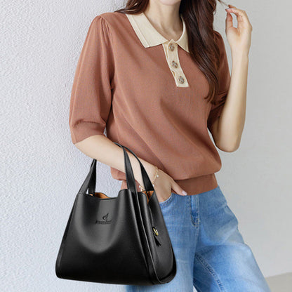 Best Gift for Her - Fashionable Classic Multi-Functional Soft Embossed Leather Bag