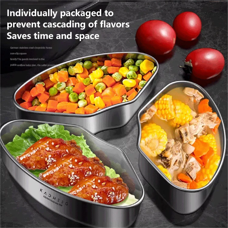 Bacs de cuisson à vapeur festonnés en acier inoxydable