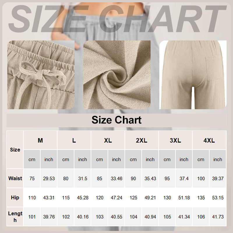 🔥Women's Summer Linen Cotton Wide Leg Pants