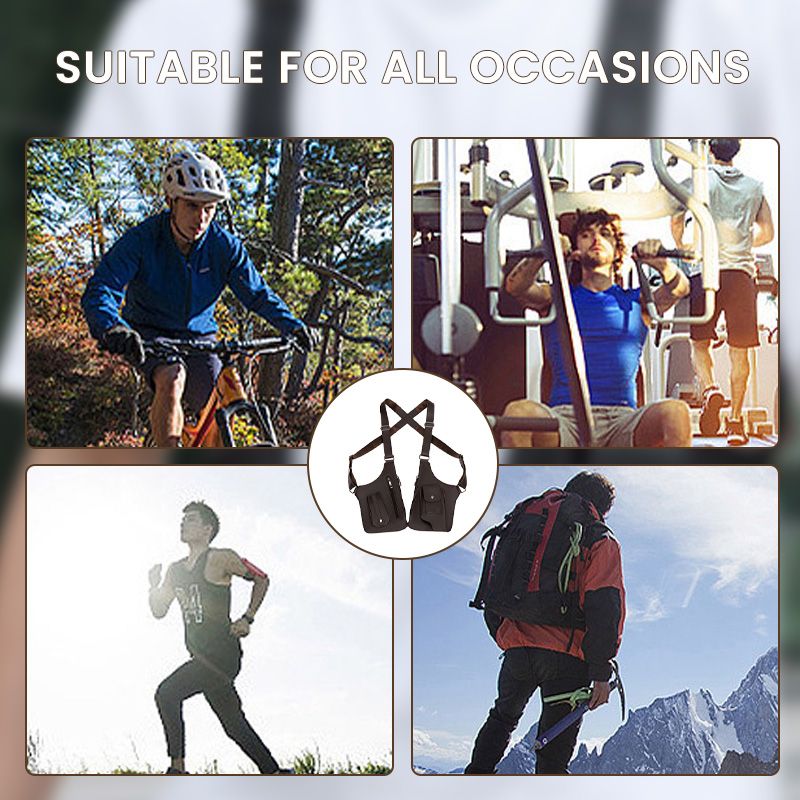 Double shoulder strap multi-pocket outdoor anti-theft tactical bag