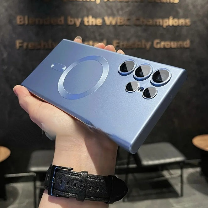 Étui de téléphone magnétique mat sans cadre et anti-rayures