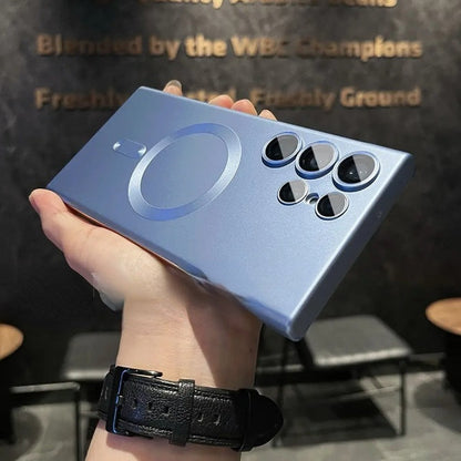 Étui de téléphone magnétique mat sans cadre et anti-rayures