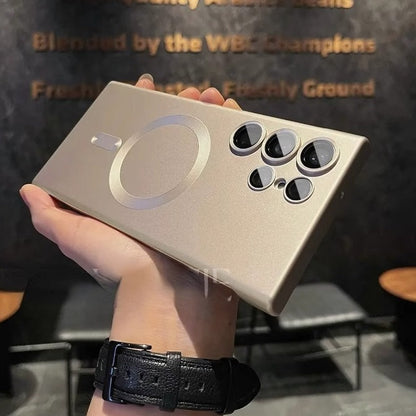 Étui de téléphone magnétique mat sans cadre et anti-rayures