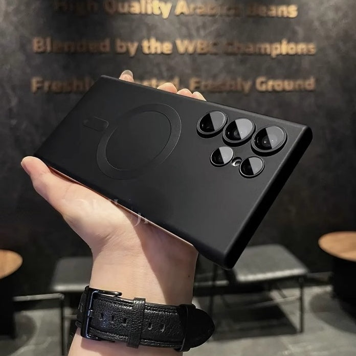 Étui de téléphone magnétique mat sans cadre et anti-rayures