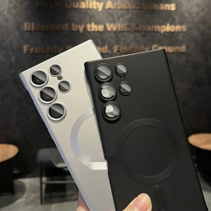 Étui de téléphone magnétique mat sans cadre et anti-rayures