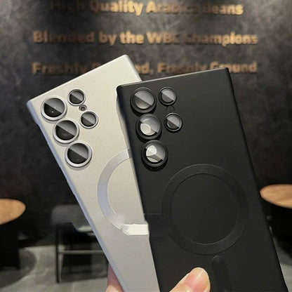 Étui de téléphone magnétique mat sans cadre et anti-rayures