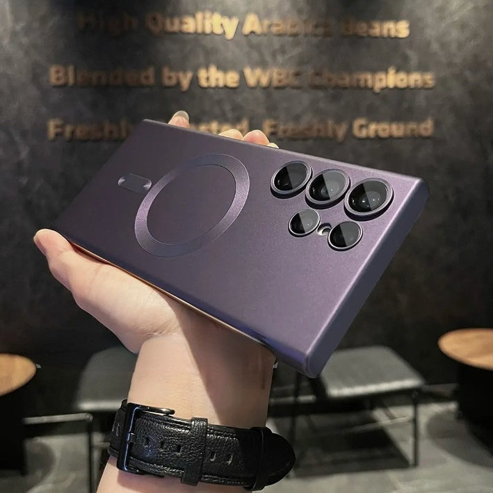 Étui de téléphone magnétique mat sans cadre et anti-rayures