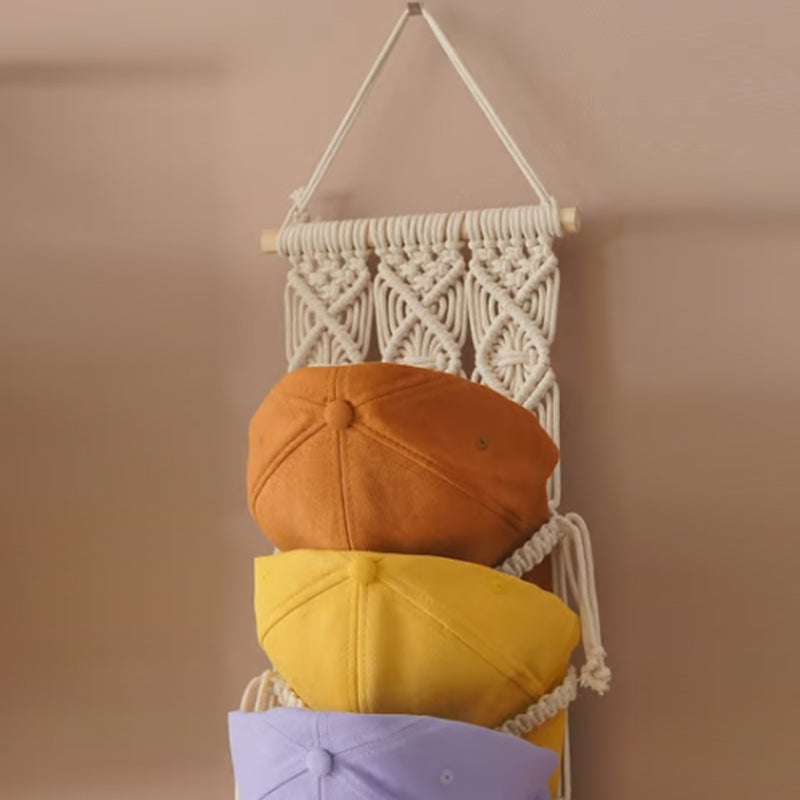 Porte-chapeau tricoté à la main