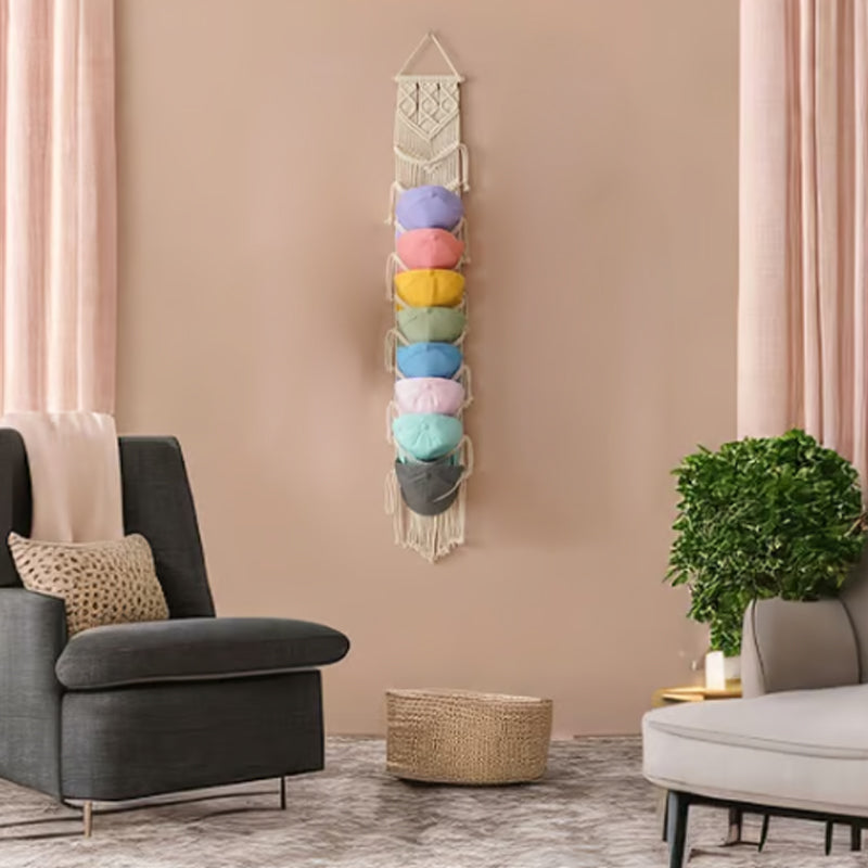 Porte-chapeau tricoté à la main